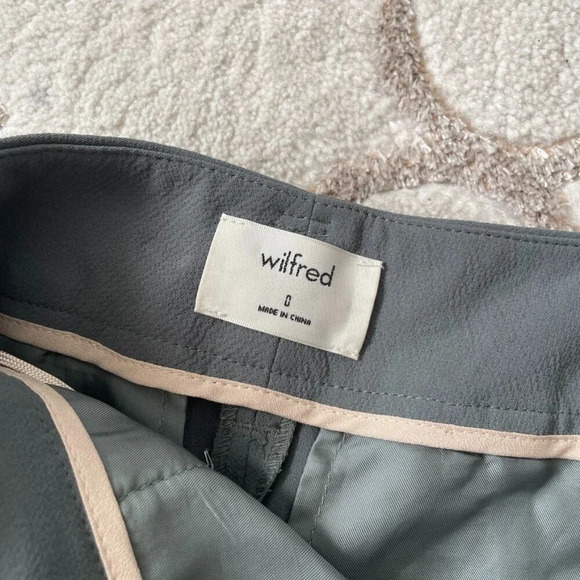 Aritzia Wilfred Tie-Front Jallade Cropped High Waisted  Pant Green Size 0 - Picture 5 of 6